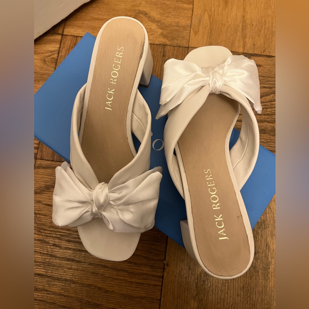 Jack Rogers White Heeled Sandals